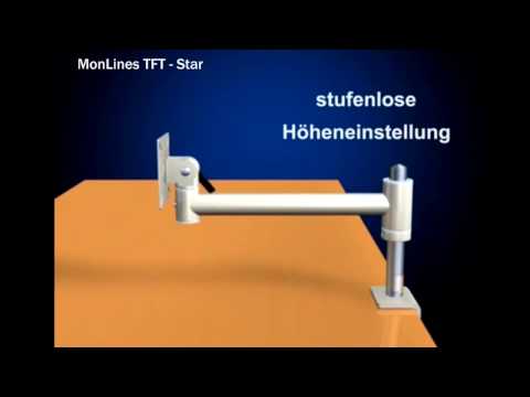 MonLines TFT-Star Tischhalterung Einbau ohne Kabelauslass schwarz