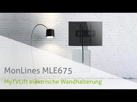 MonLines MLE675B TV Lift  Wandhalterung elektrisch mit Einhausung, 675mm, schwarz