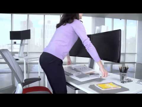 Humanscale QuickStand QSBC30 Monitorständer für 2 Monitore, schwarz  